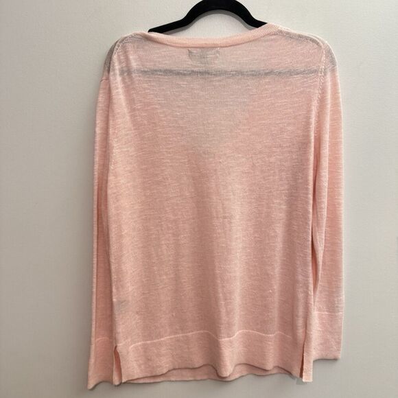 Banana Republic women’s size Small light Pink silk linen long sleeve sweater - Picture 6 of 7